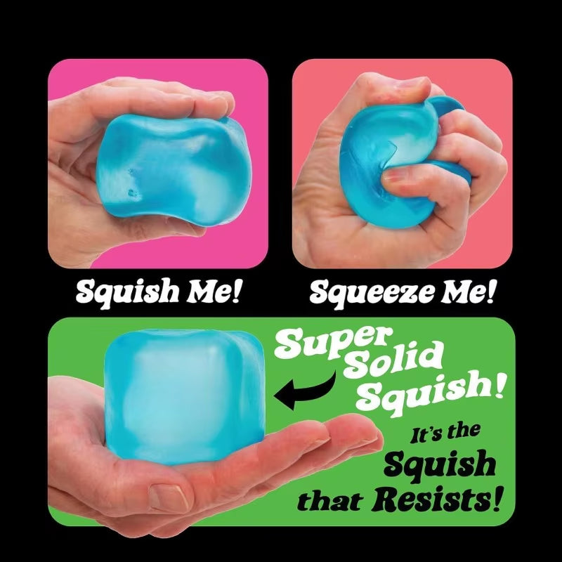 Squeeze Toy with Super Solid Squish Fidget Toy Stress Relief Soft Silicone Squeeze Fun for Adults Kids - 2.25" Cube