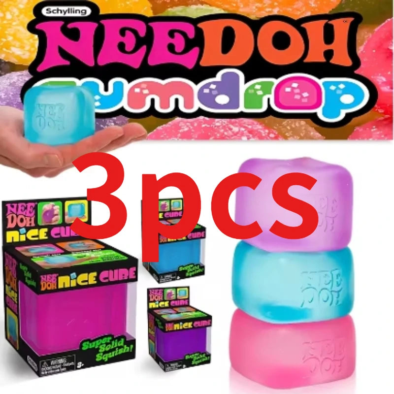 3Pcs Newneedoh Concentration, Sensory Desk Cube for Adults and Kids Nice Sensory Cube, Anti-Stress Tool for Anxiety And