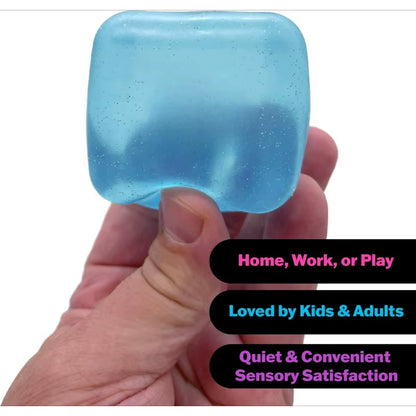 Squeeze Toy with Super Solid Squish Fidget Toy Stress Relief Soft Silicone Squeeze Fun for Adults Kids - 2.25" Cube