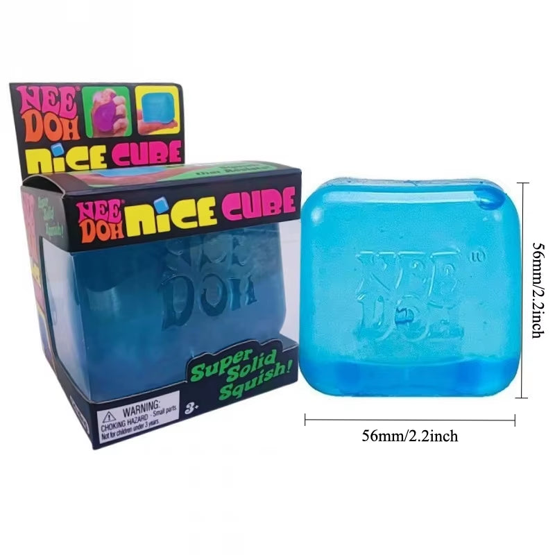 Needoh Nice Cube Antistress Sensoriale, Giocattolo per Ansia E Concentrazione, Cubo Sensoriale Da Scrivania per Adulti E Bambini