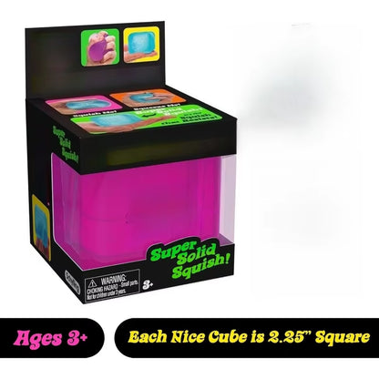 Squeeze Toy with Super Solid Squish Fidget Toy Stress Relief Soft Silicone Squeeze Fun for Adults Kids - 2.25" Cube